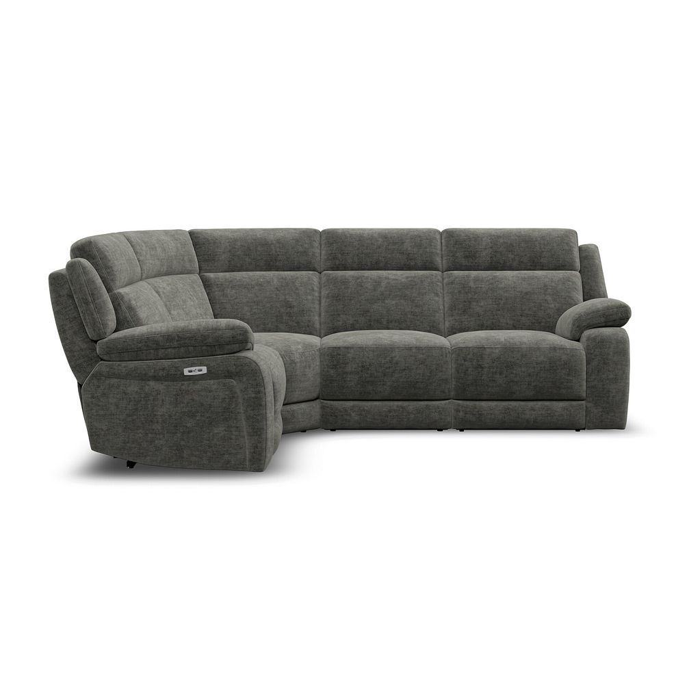 Emerson Right Hand Corner Electric Recliner Sofa in Plush Charcoal Fabric 7