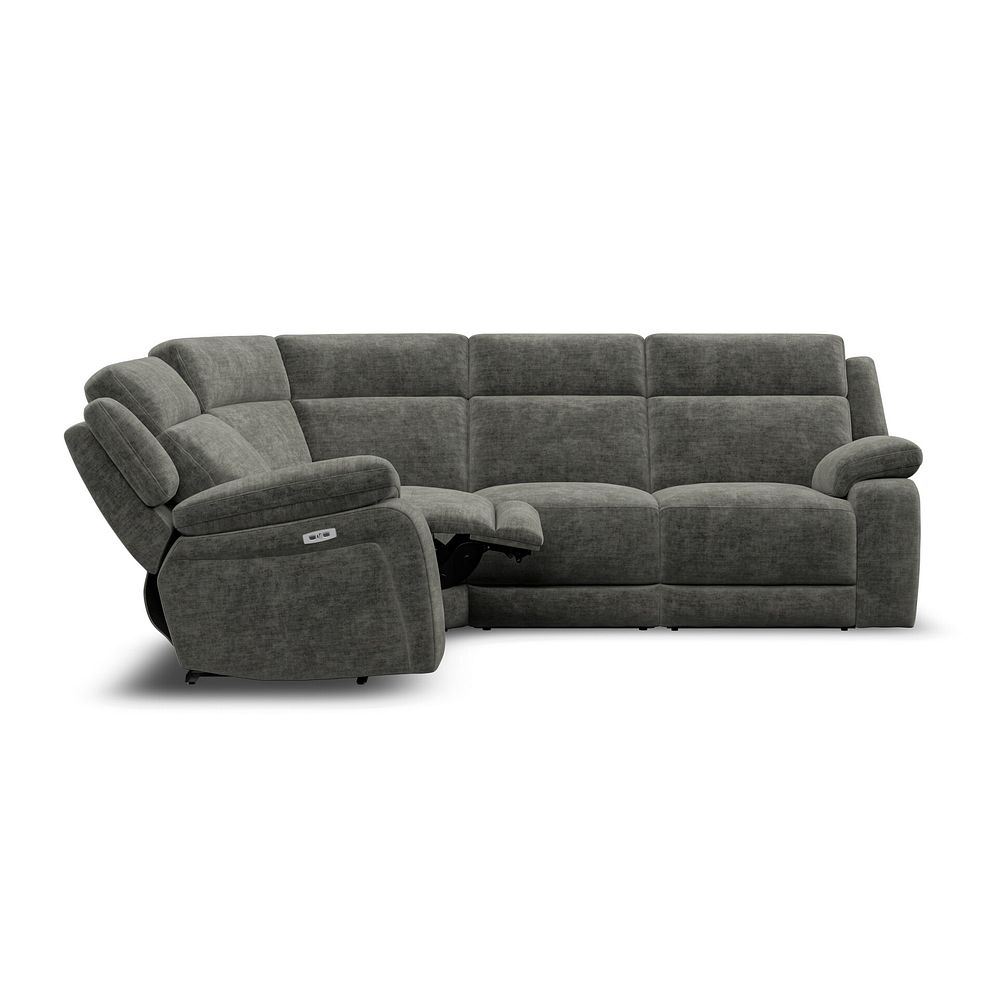 Emerson Right Hand Corner Electric Recliner Sofa in Plush Charcoal Fabric 8