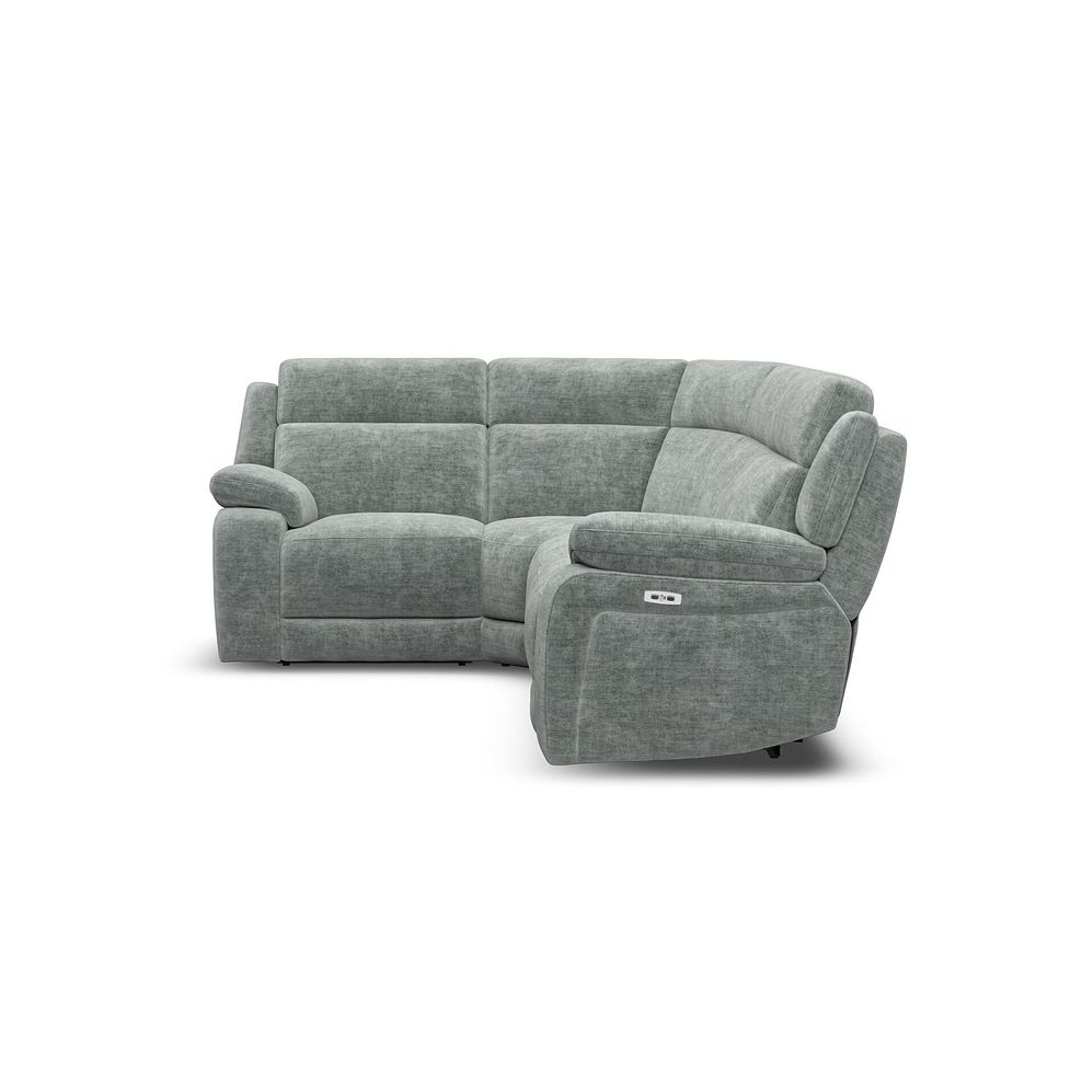 Emerson Right Hand Corner Electric Recliner Sofa in Plush Silver Fabric 5