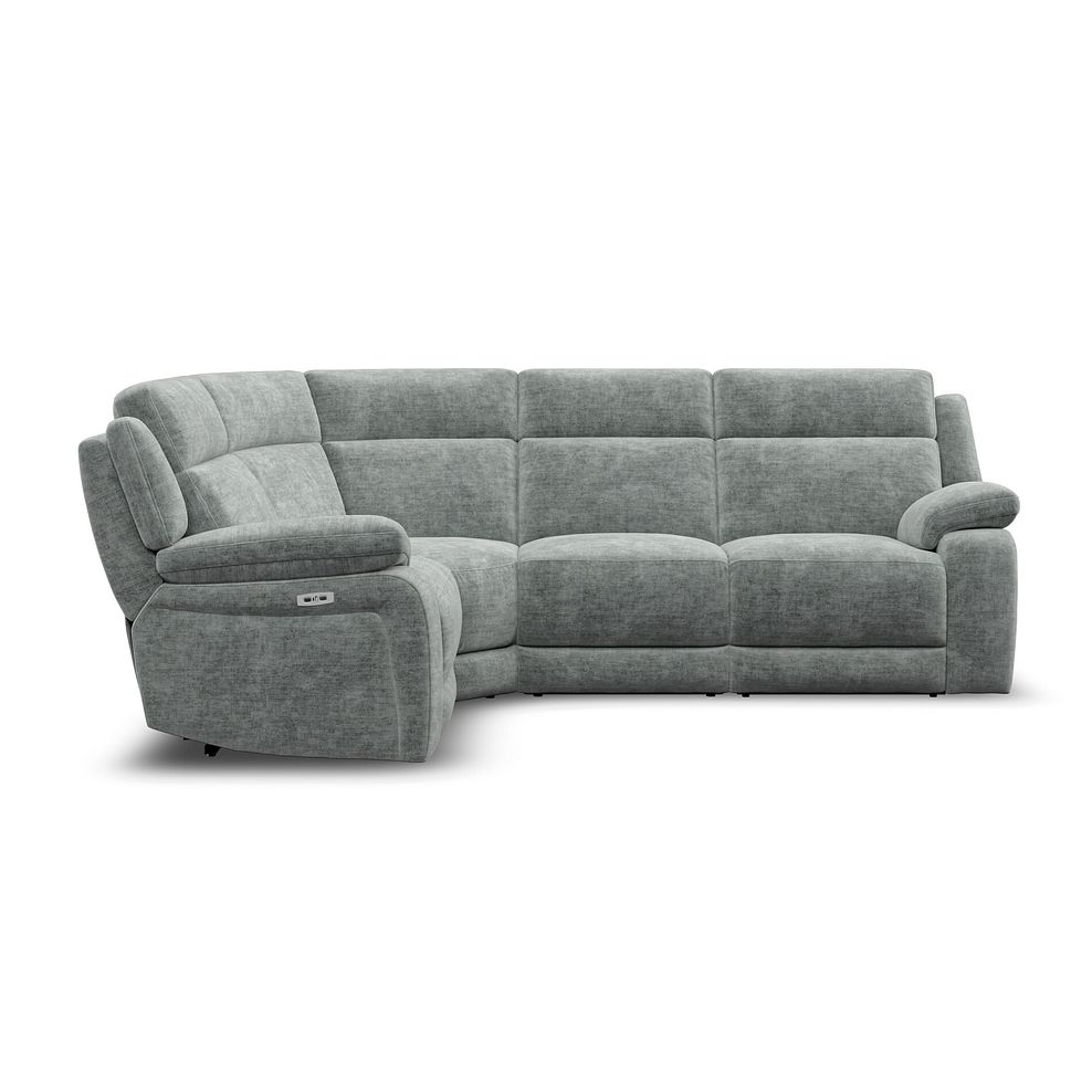 Emerson Right Hand Corner Electric Recliner Sofa in Plush Silver Fabric 7