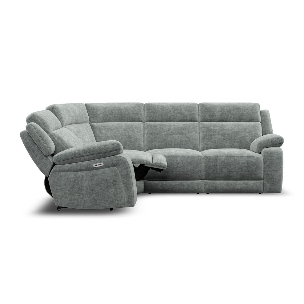 Emerson Right Hand Corner Electric Recliner Sofa in Plush Silver Fabric 8