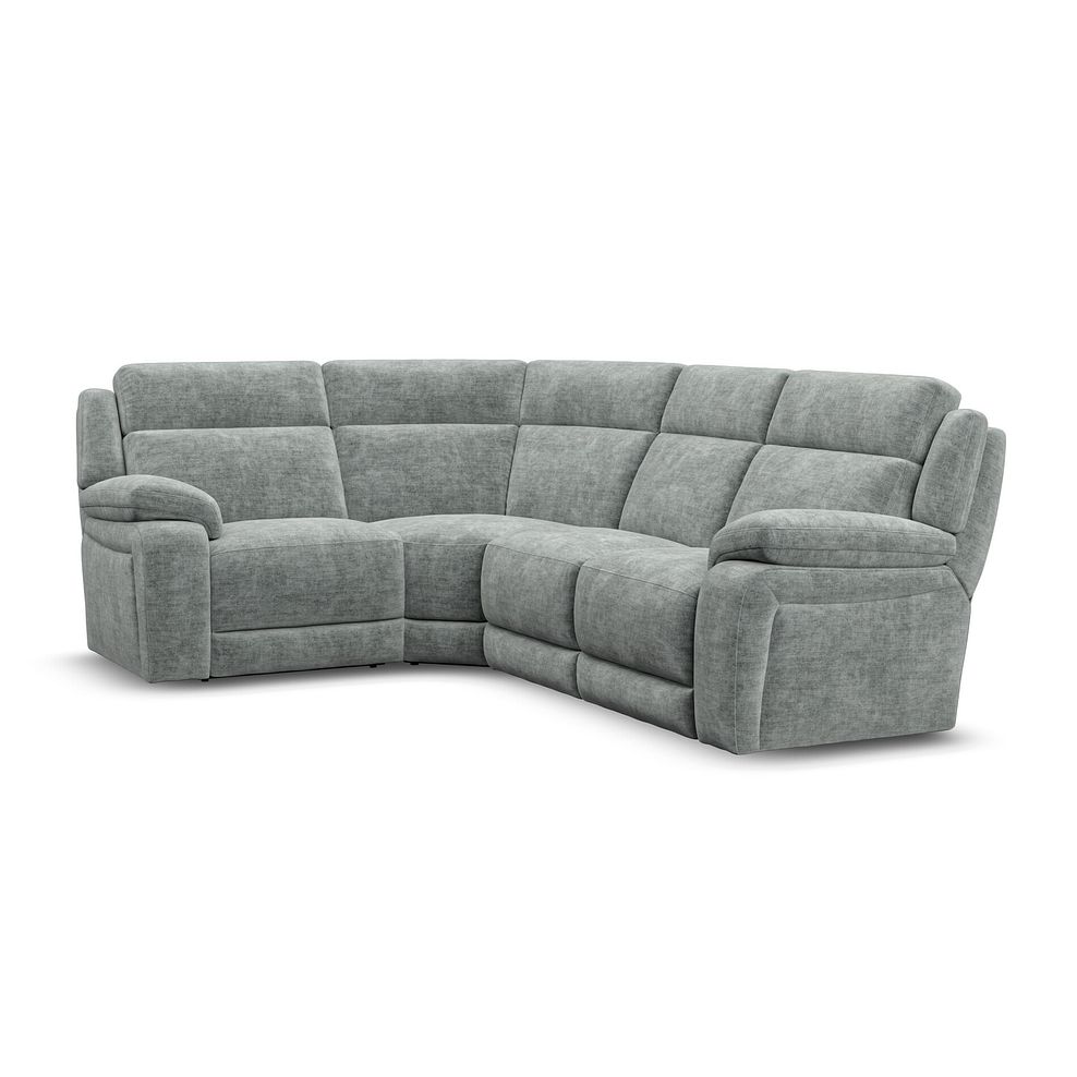 Emerson Right Hand Corner Sofa in Plush Silver Fabric 1