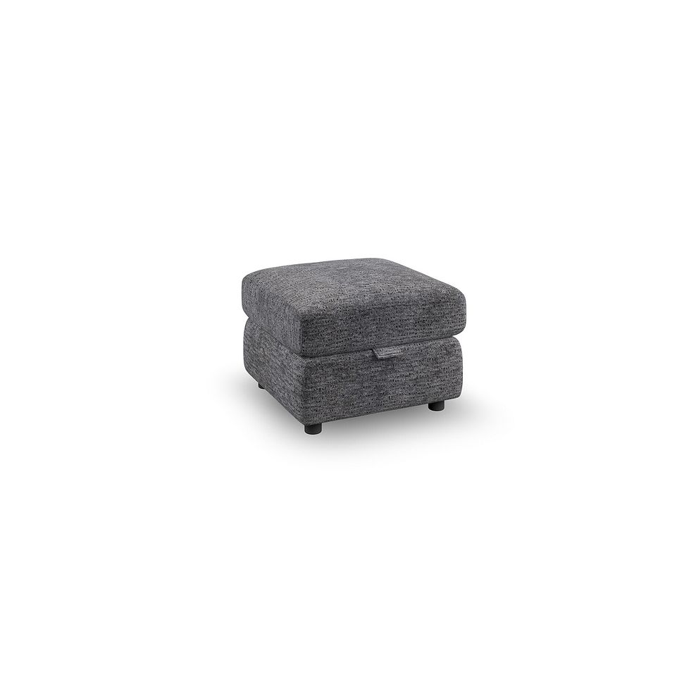 Emerson Storage Footstool in Luxe Charcoal Fabric 1
