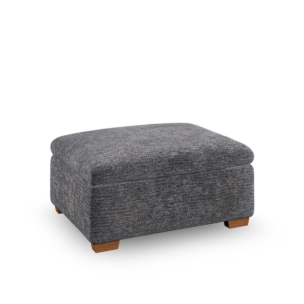 Emerson Storage Footstool in Luxe Charcoal Fabric 1