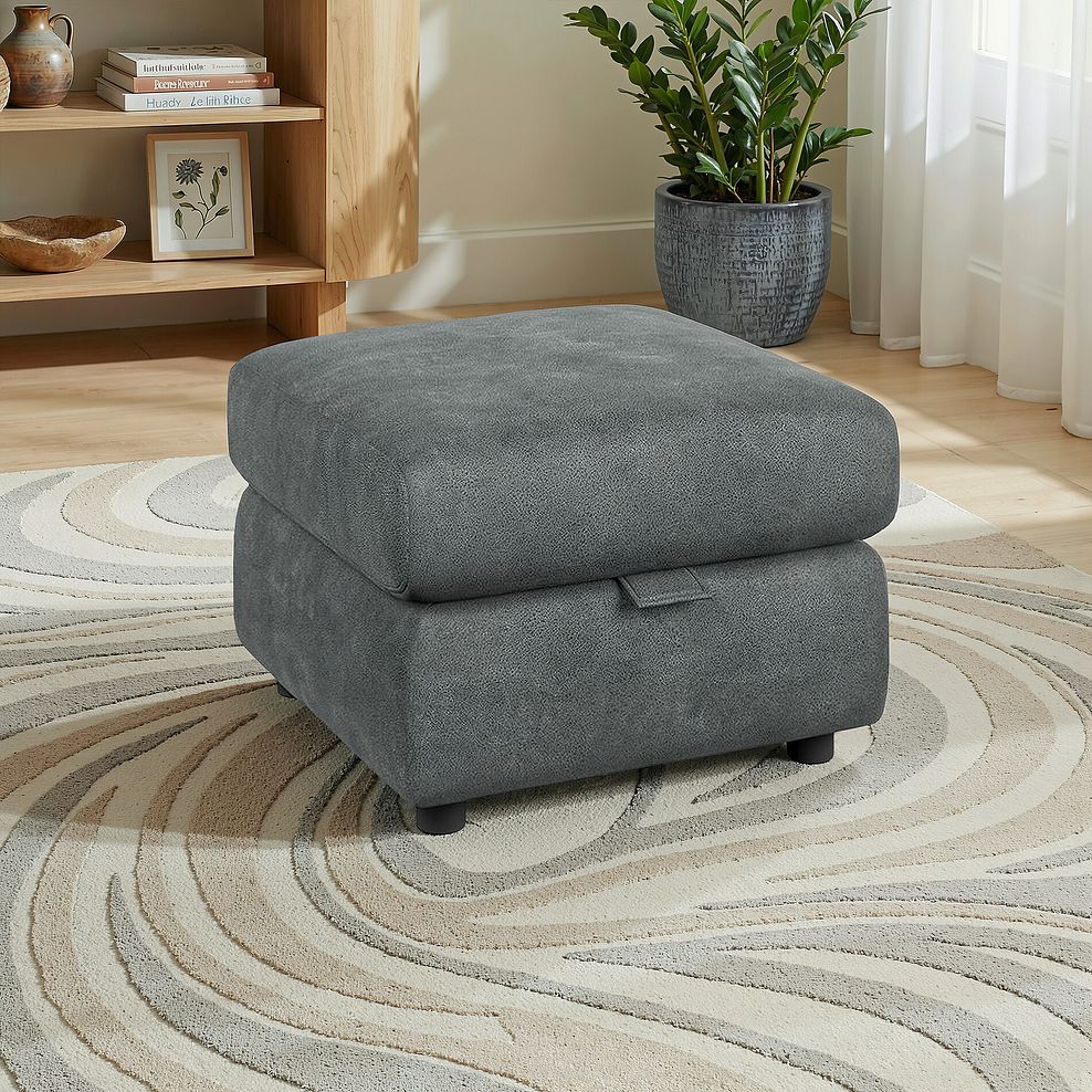Emerson Storage Footstool in Miller Grey Fabric 1