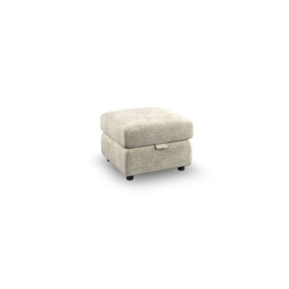 Emerson Storage Footstool in Plush Beige Fabric 1