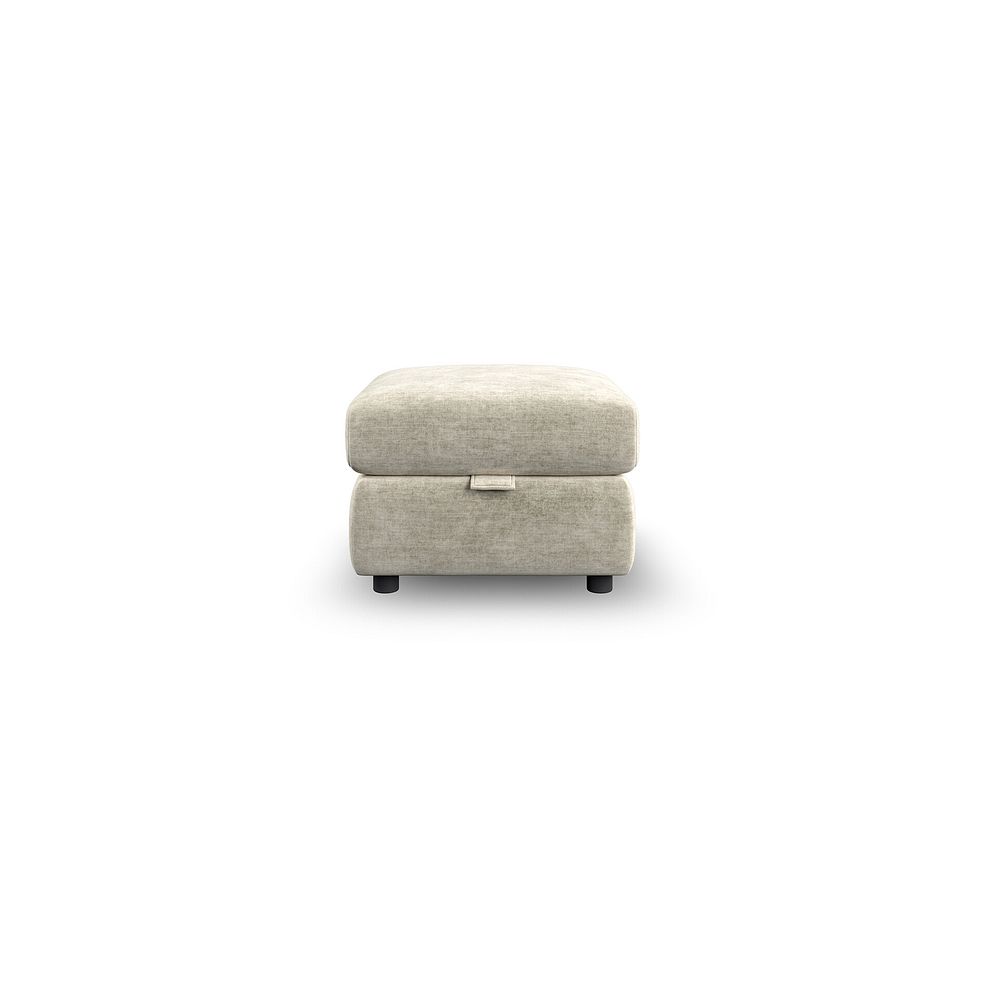 Emerson Storage Footstool in Plush Beige Fabric 3