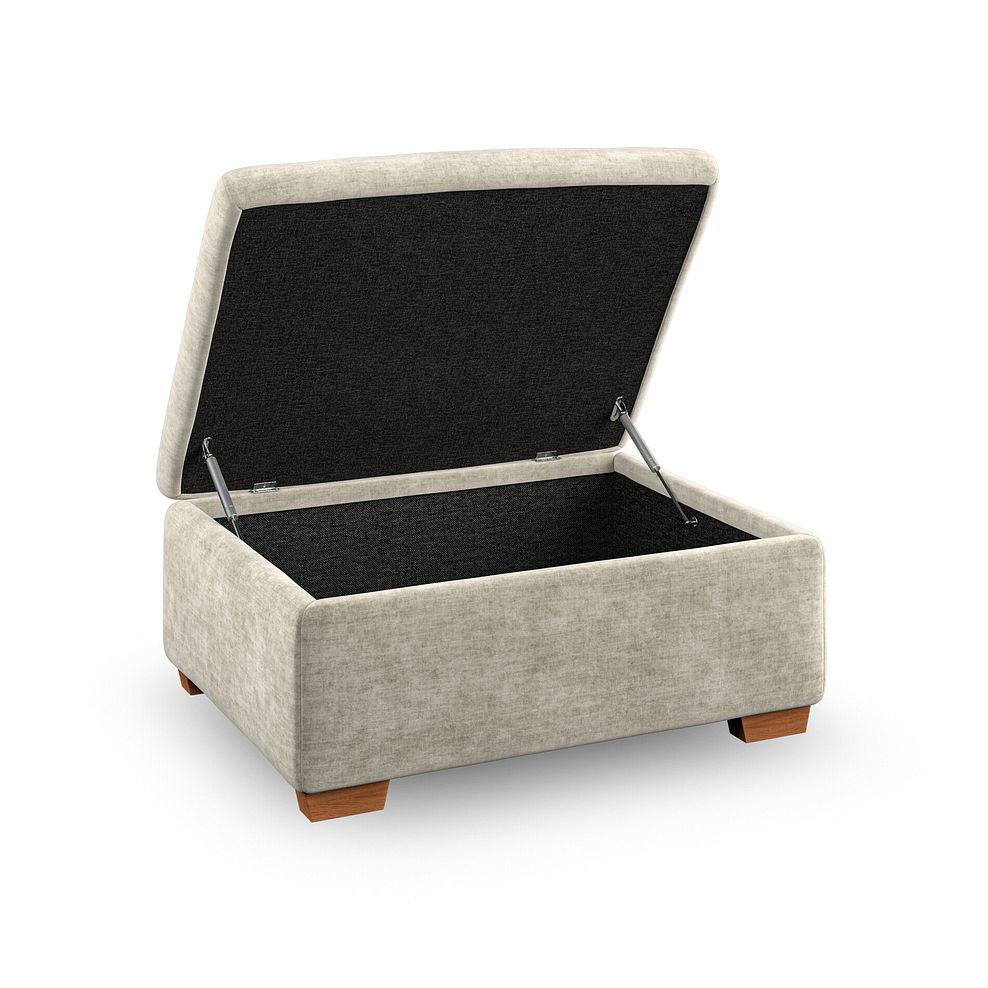 Emerson Storage Footstool in Plush Beige Fabric 2