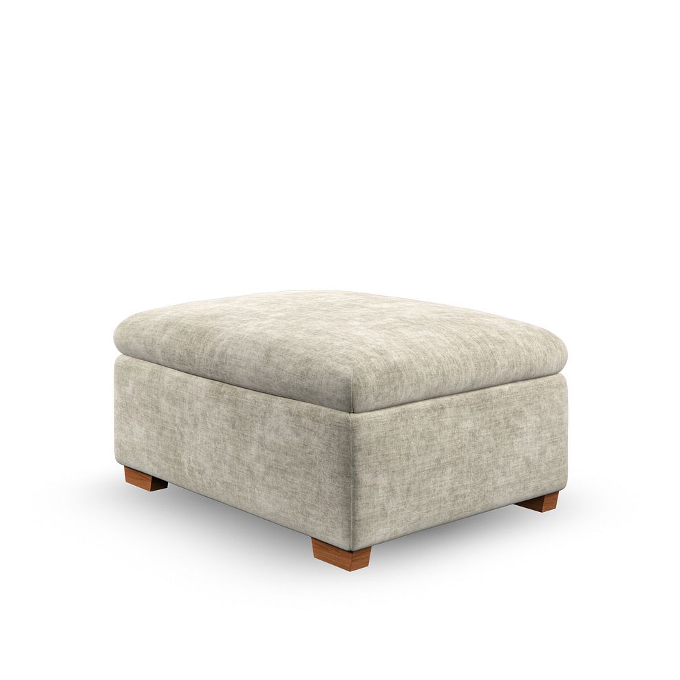 Emerson Storage Footstool in Plush Beige Fabric 4