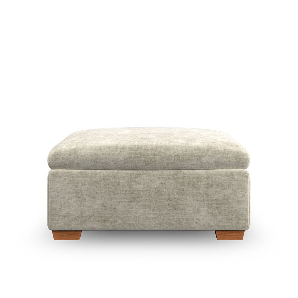 Emerson Storage Footstool in Plush Beige Fabric 3