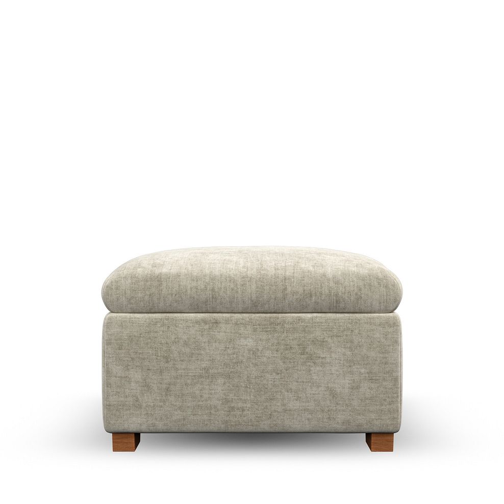 Emerson Storage Footstool in Plush Beige Fabric 5