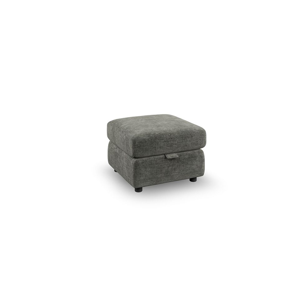 Emerson Storage Footstool in Plush Charcoal Fabric 1