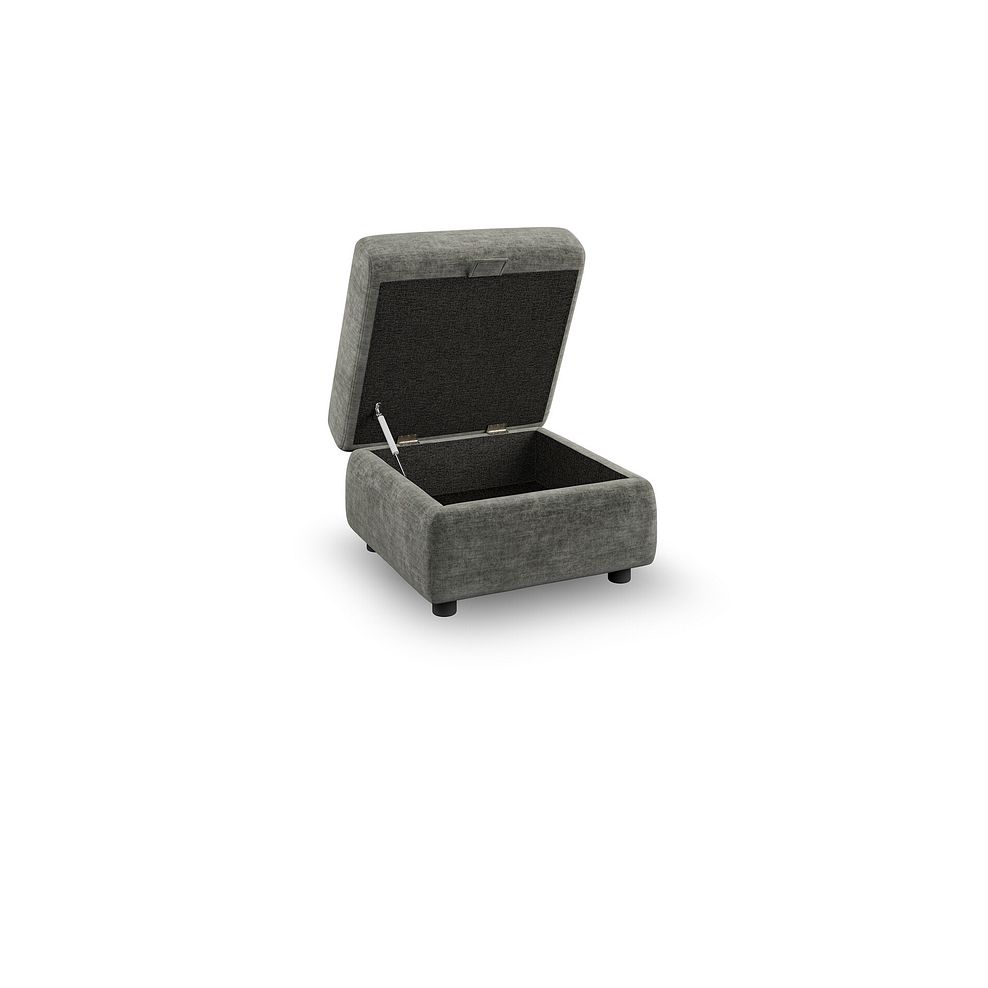 Emerson Storage Footstool in Plush Charcoal Fabric 2