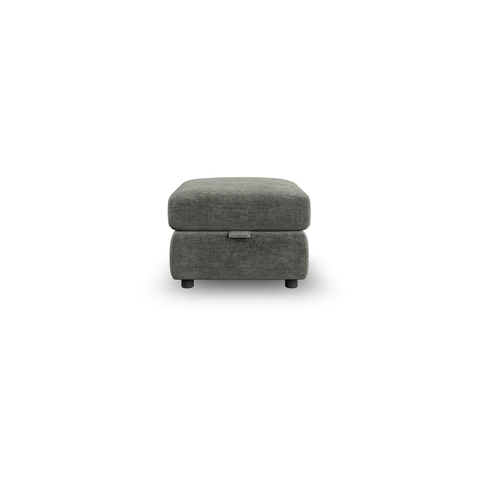 Emerson Storage Footstool in Plush Charcoal Fabric 3