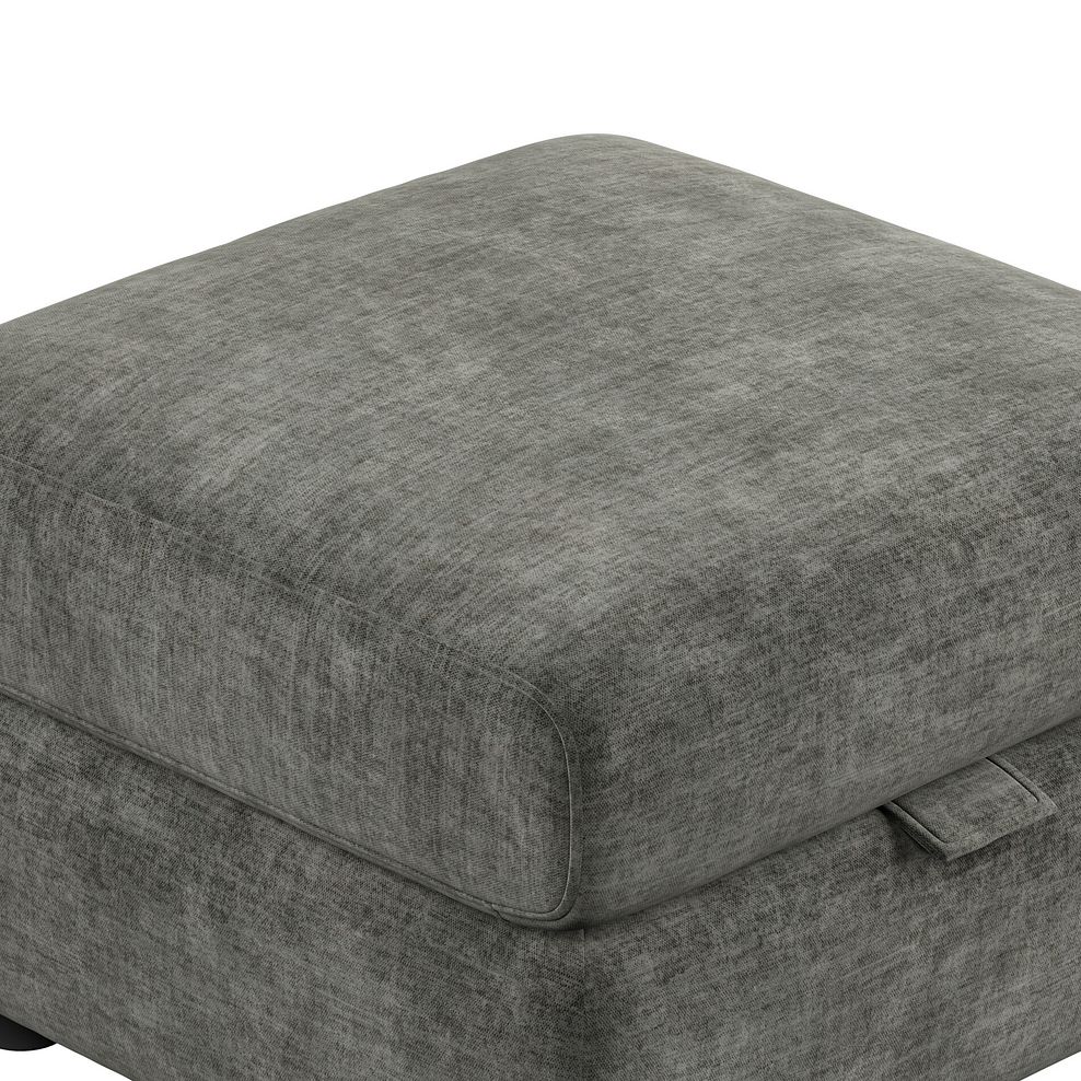 Emerson Storage Footstool in Plush Charcoal Fabric 7
