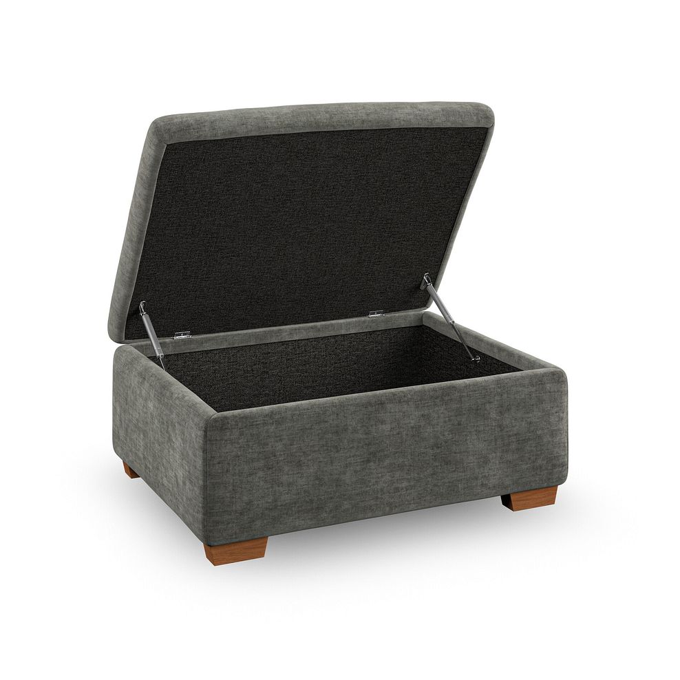 Emerson Storage Footstool in Plush Charcoal Fabric 2