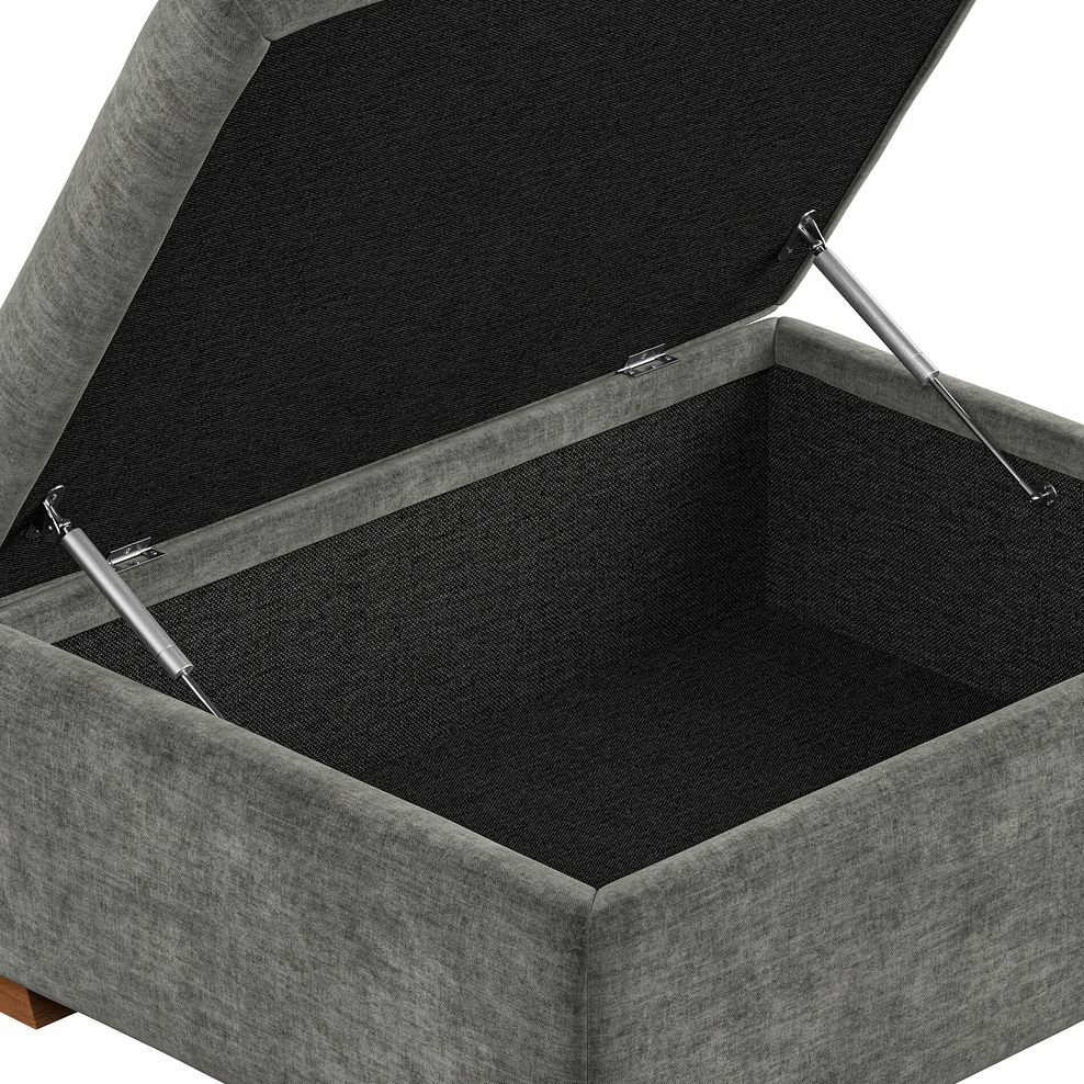 Emerson Storage Footstool in Plush Charcoal Fabric 7