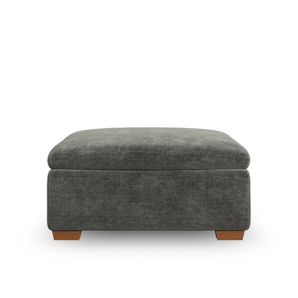 Emerson Storage Footstool in Plush Charcoal Fabric 3