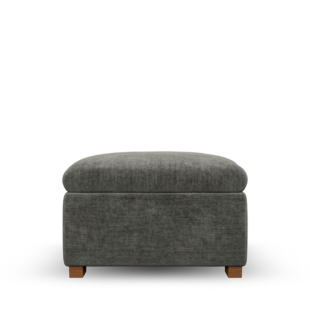 Emerson Storage Footstool in Plush Charcoal Fabric 5