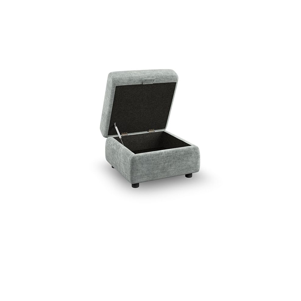 Emerson Storage Footstool in Plush Silver Fabric 2