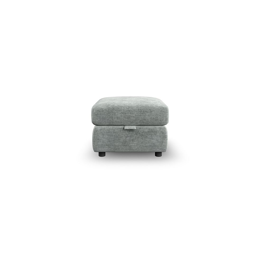 Emerson Storage Footstool in Plush Silver Fabric 3