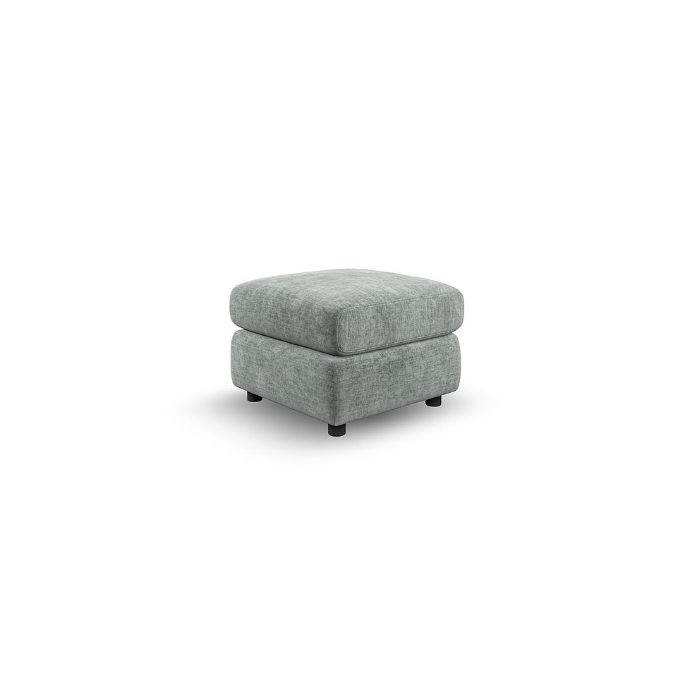 Emerson Storage Footstool in Plush Silver Fabric 4