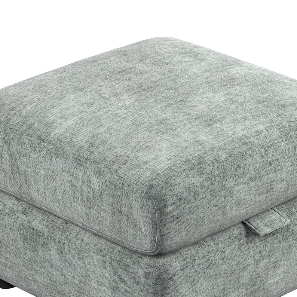 Emerson Storage Footstool in Plush Silver Fabric 7