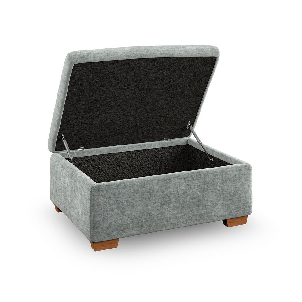 Emerson Storage Footstool in Plush Silver Fabric 2