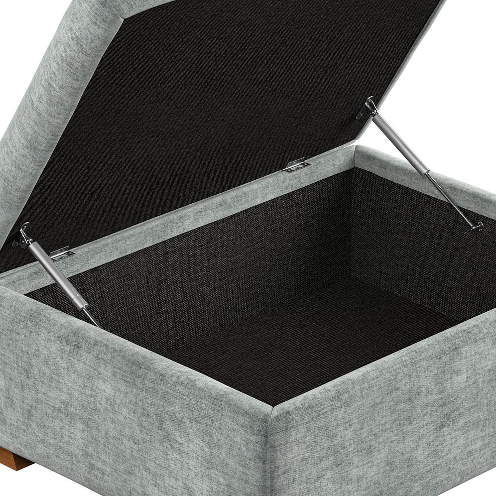 Emerson Storage Footstool in Plush Silver Fabric 7