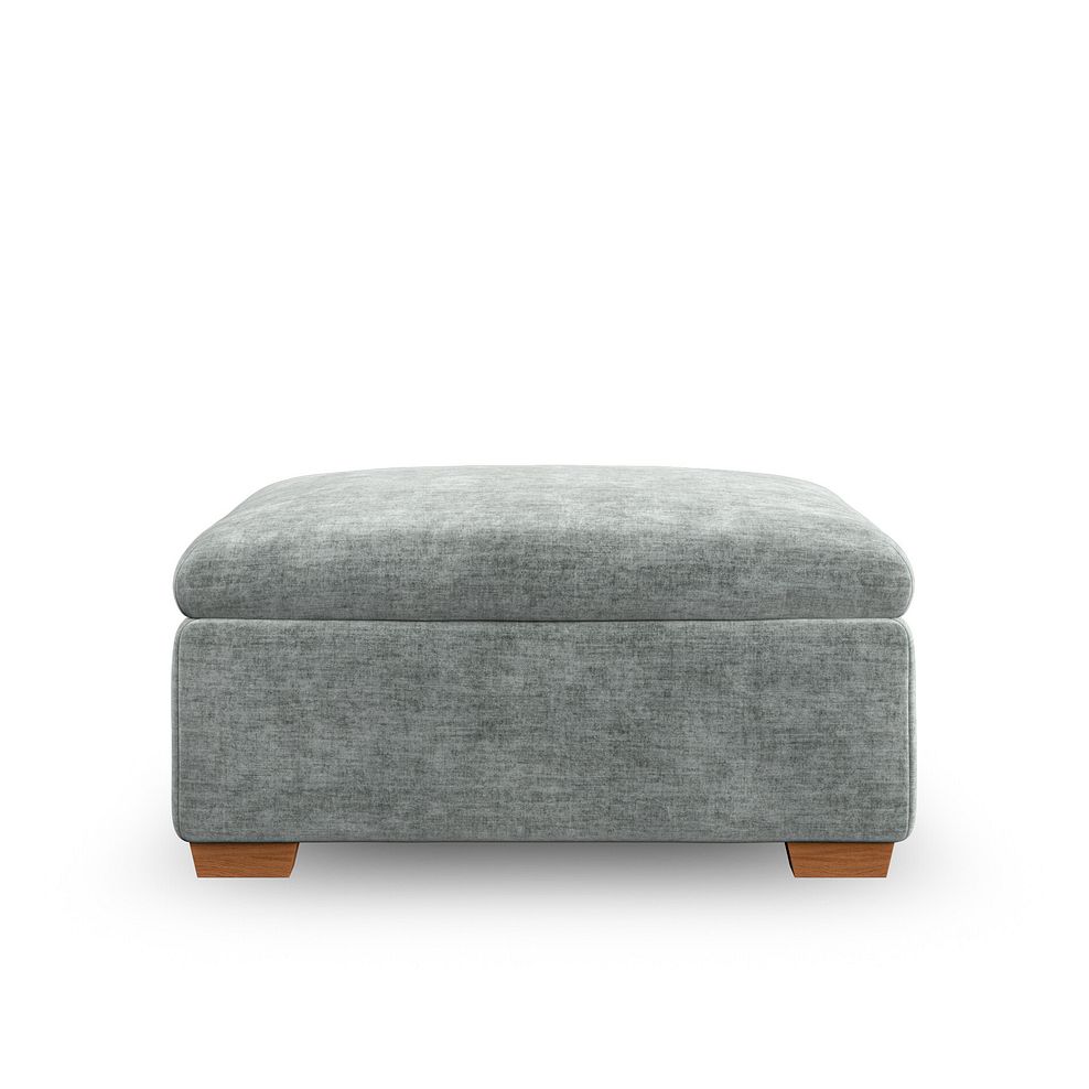 Emerson Storage Footstool in Plush Silver Fabric 3