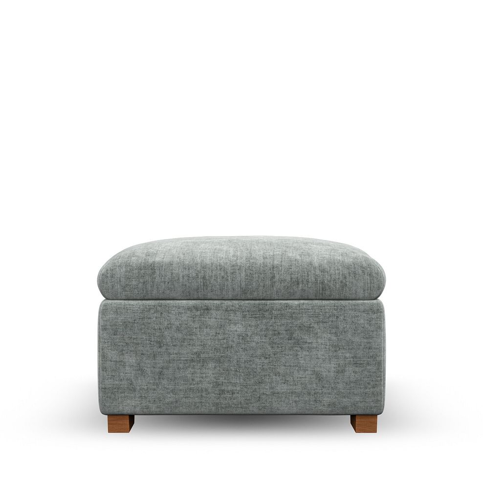 Emerson Storage Footstool in Plush Silver Fabric 5