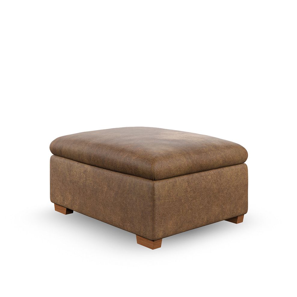 Emerson Storage Footstool in Ranch Brown Fabric 4