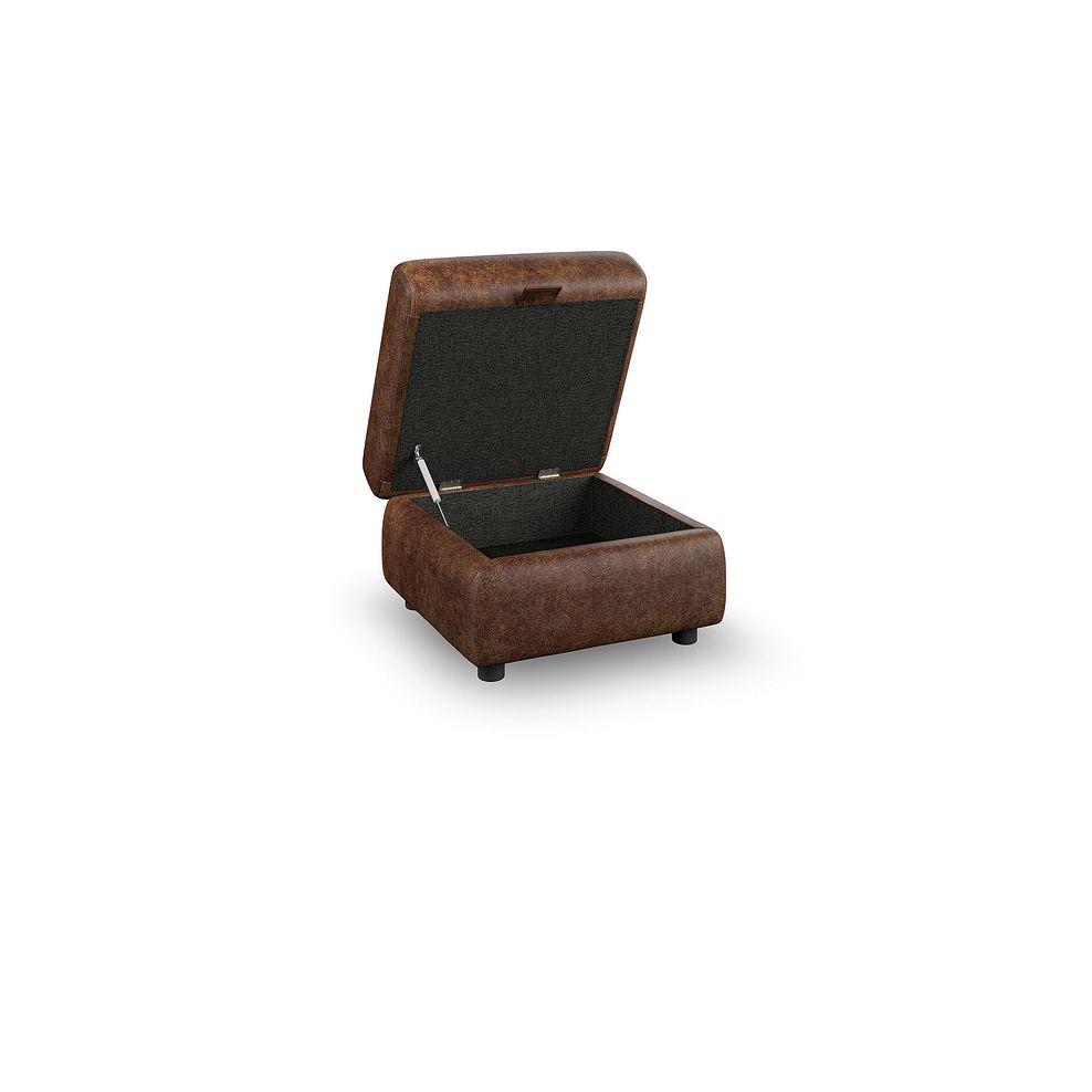 Emerson Storage Footstool in Ranch Dark Brown Fabric 2