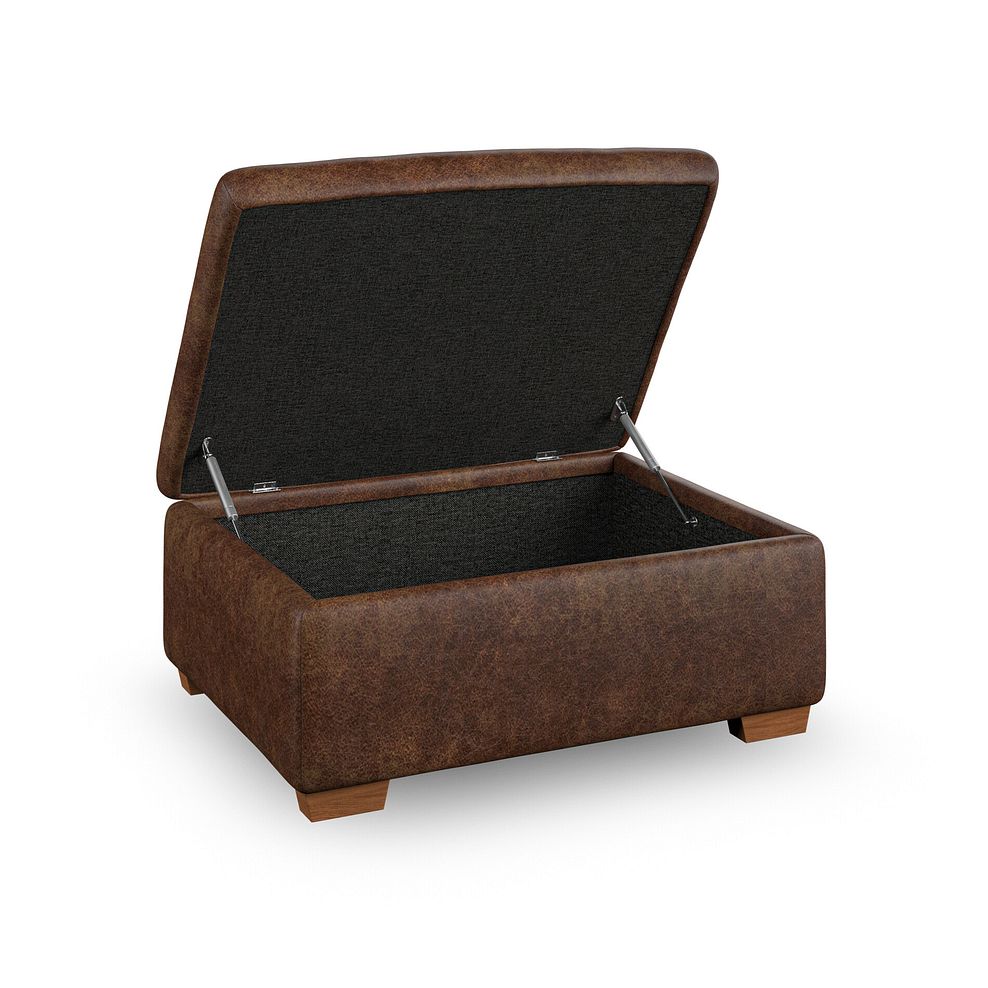 Emerson Storage Footstool in Ranch Dark Brown Fabric 2