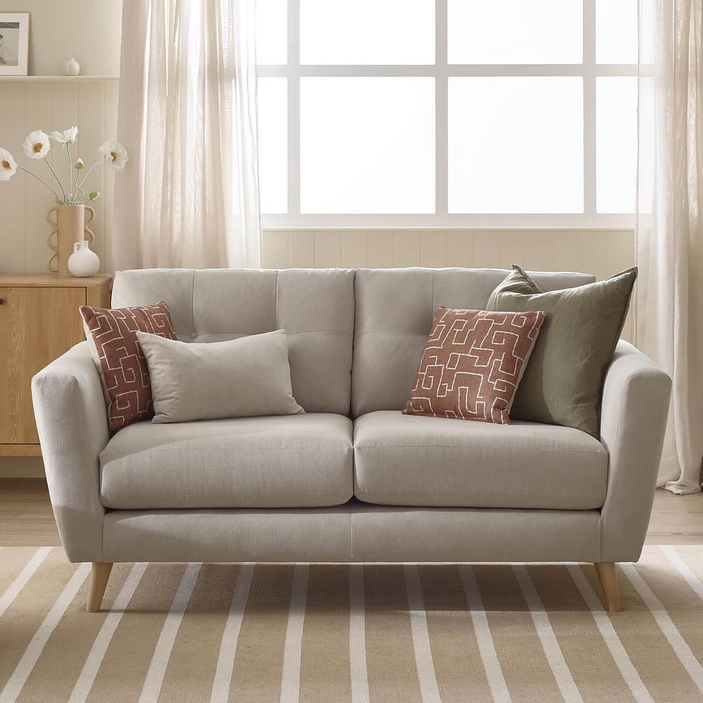 Emery 2 Seater Sofa in  Freya Oatmeal Fabric 2