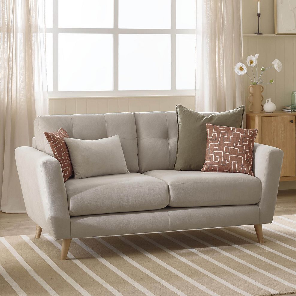 Emery 2 Seater Sofa in  Freya Oatmeal Fabric 1
