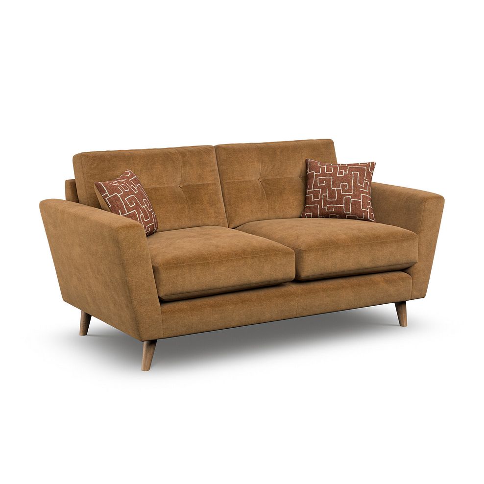 Emery 2 Seater Sofa in Freya Ochre Fabric 1