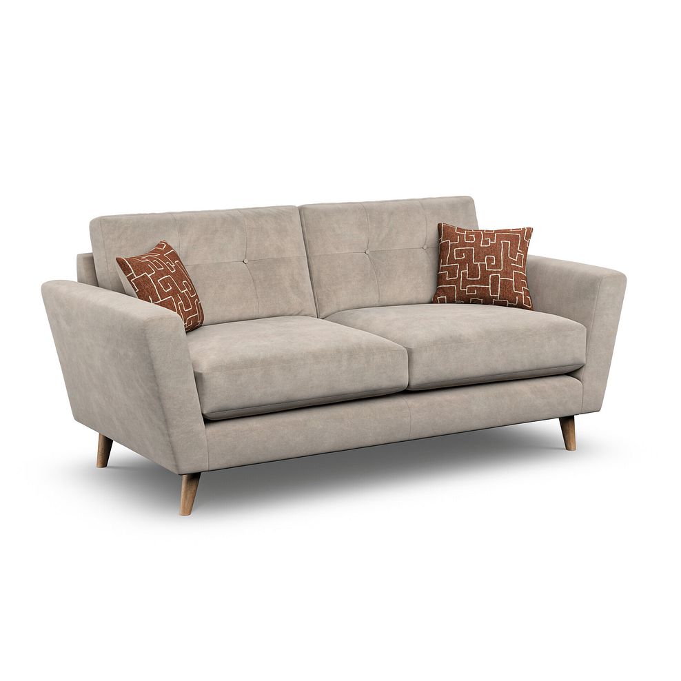 Emery 3 Seater Sofa in  Freya Oatmeal Fabric 1