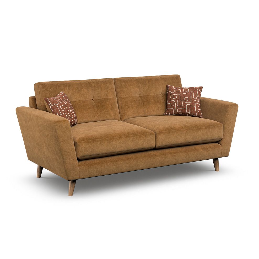 Emery 3 Seater Sofa in Freya Ochre Fabric 1