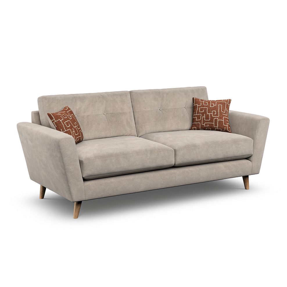 Emery 4 Seater Sofa in Freya Oatmeal Fabric 1