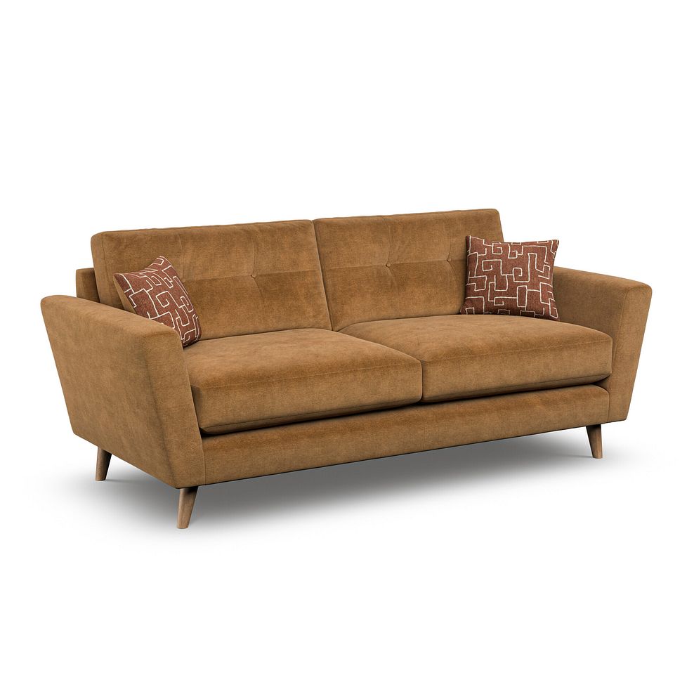 Emery 4 Seater Sofa in Freya Ochre Fabric 1