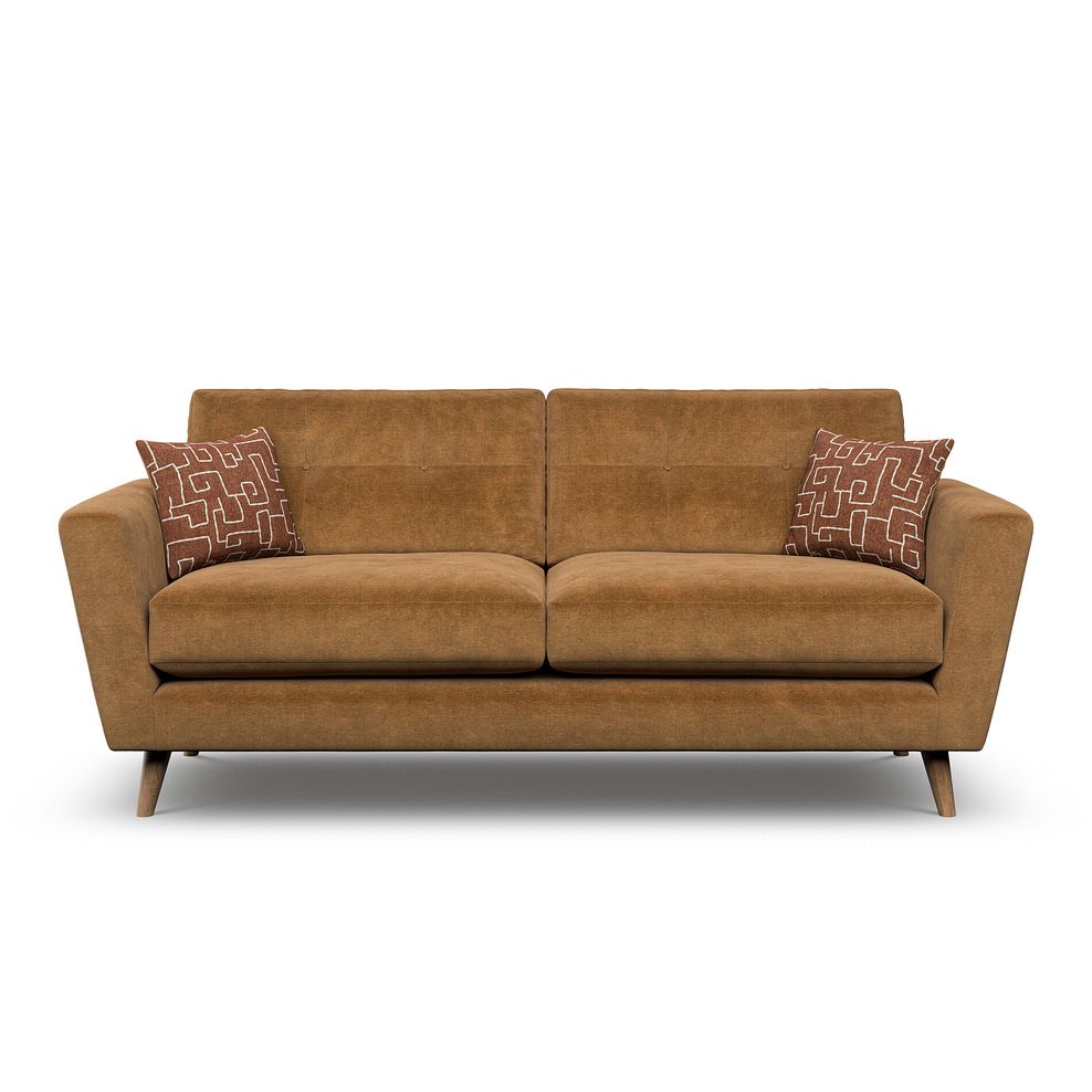Emery 4 Seater Sofa in Freya Ochre Fabric 2