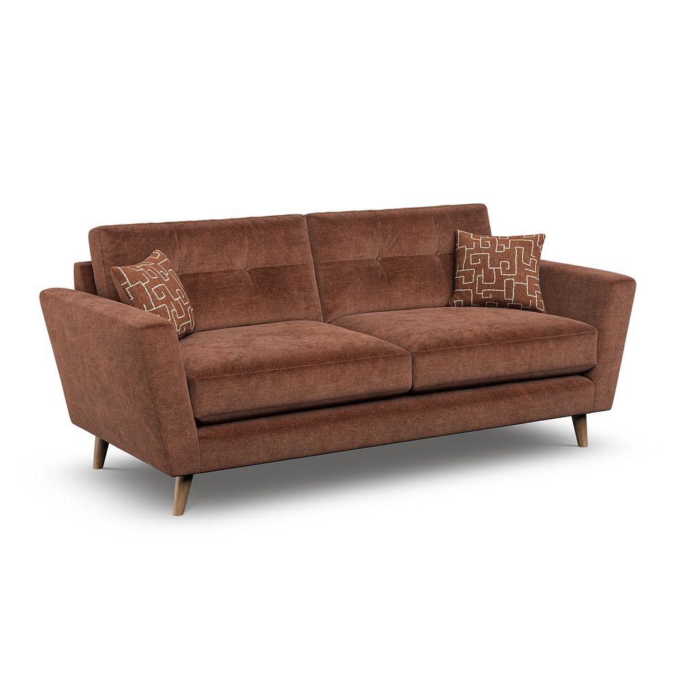Emery 4 Seater Sofa in Freya Rust Fabric 1