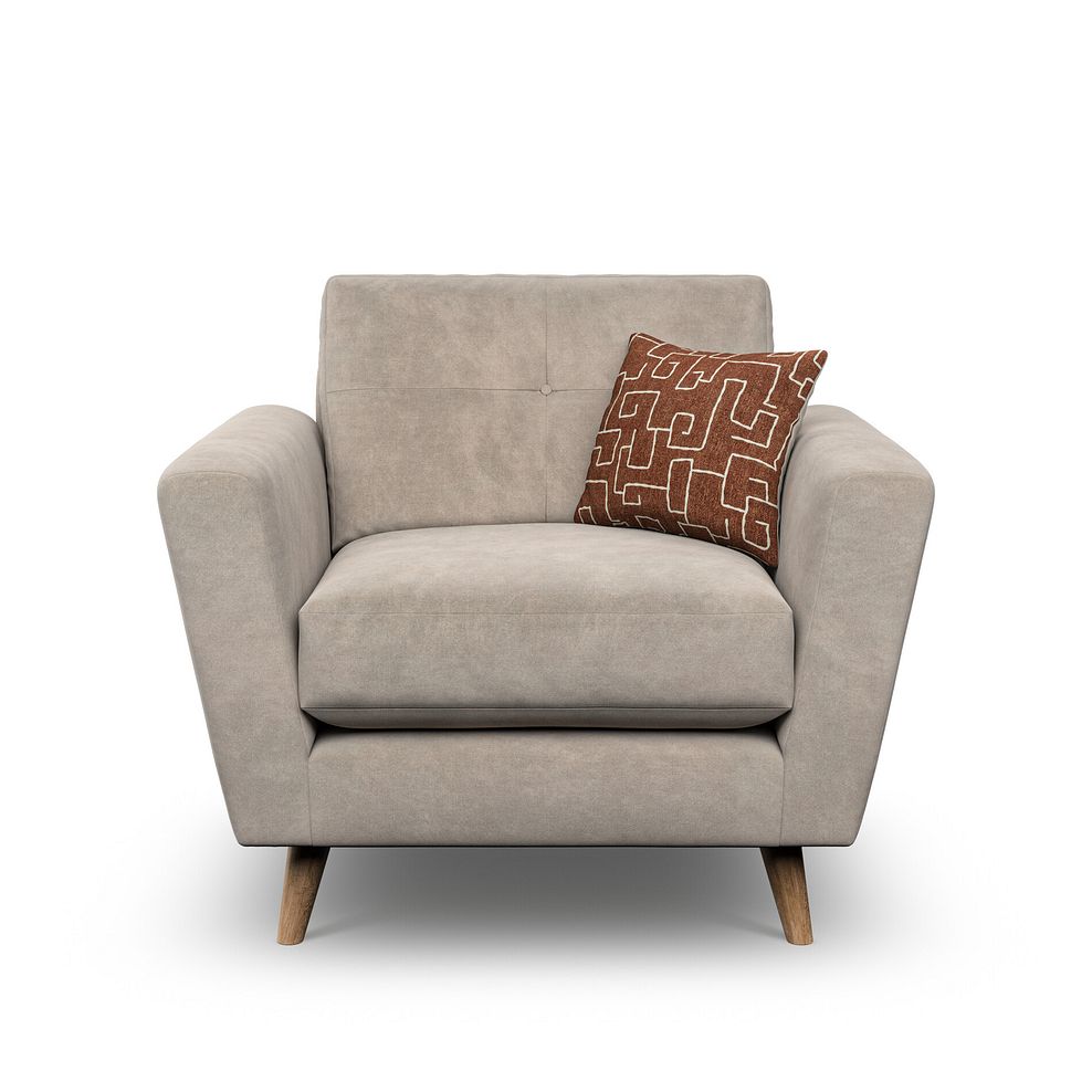 Emery Armchair in  Freya Oatmeal Fabric 2