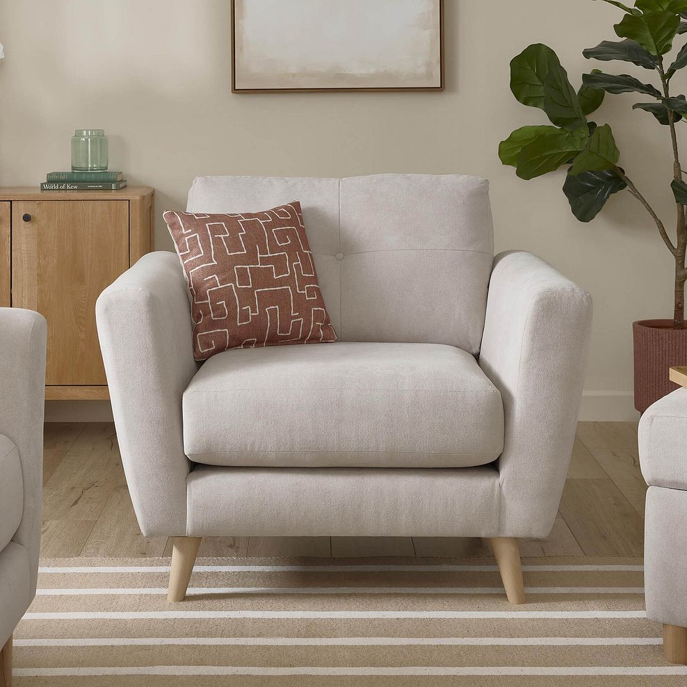 Emery Armchair in  Freya Oatmeal Fabric 2