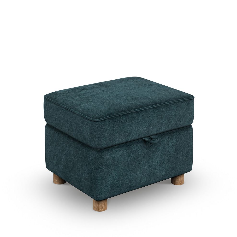 Emery Storage Footstool in Deep Water Fabric 1