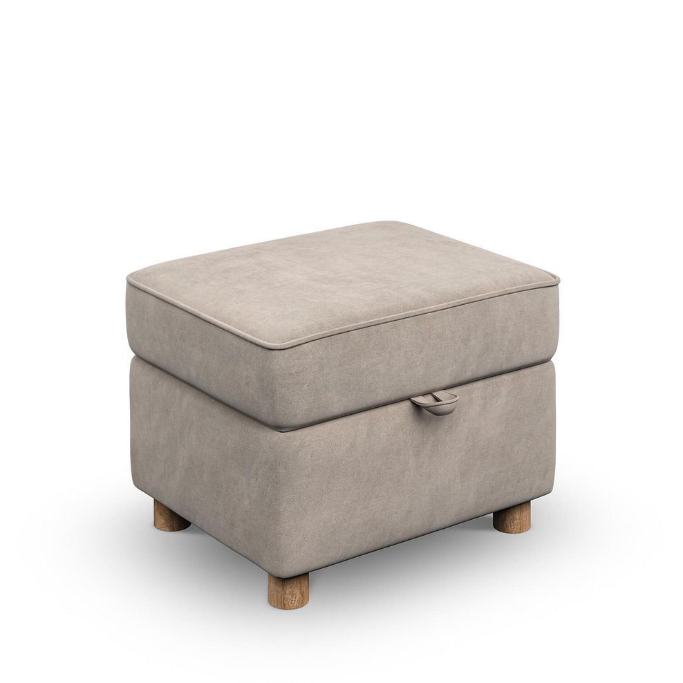 Emery Storage Footstool in  Freya Oatmeal Fabric 1