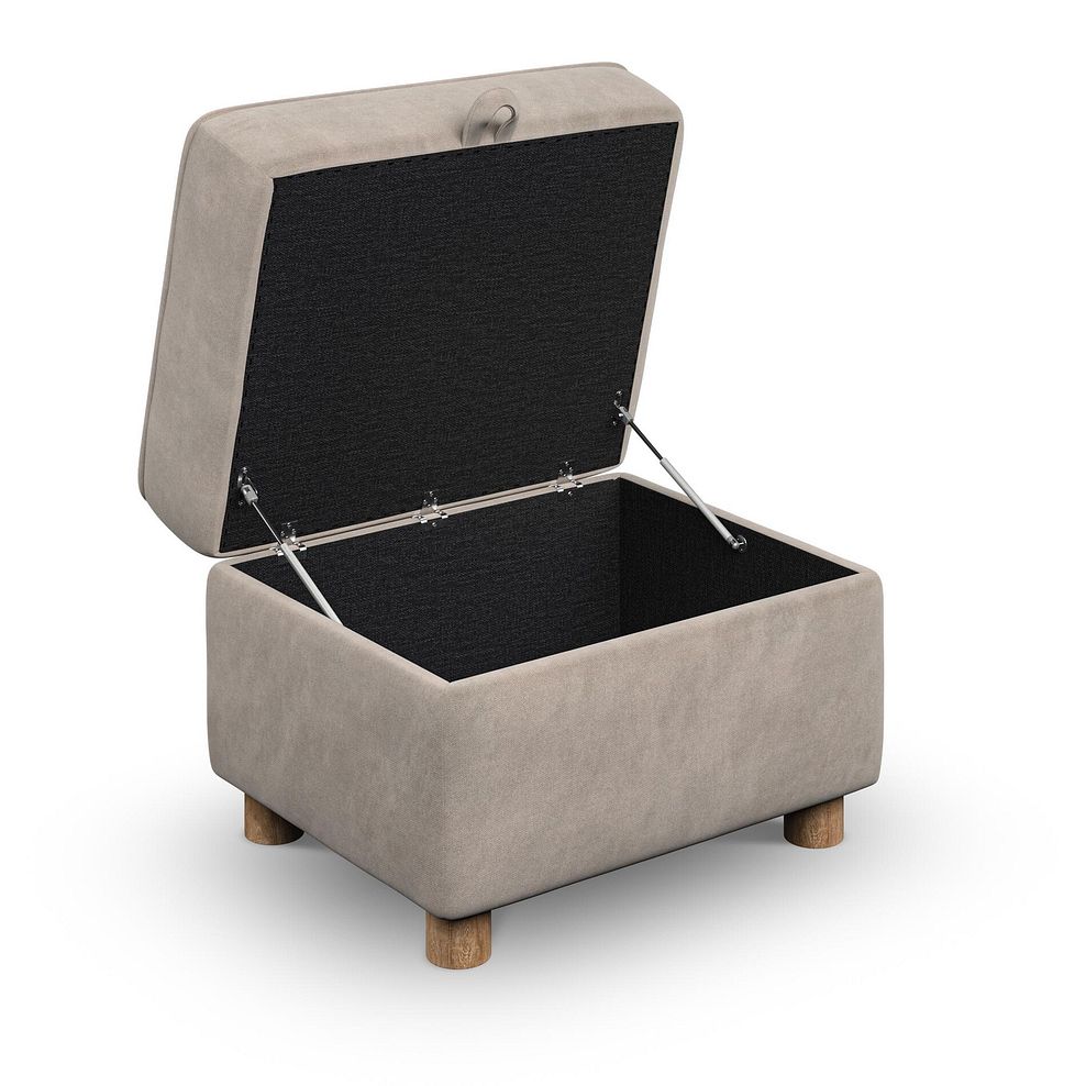 Emery Storage Footstool in  Freya Oatmeal Fabric 2