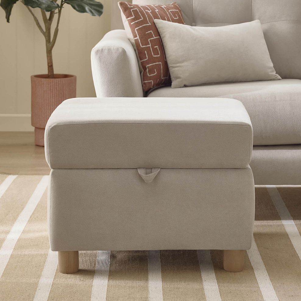 Emery Storage Footstool in  Freya Oatmeal Fabric 3