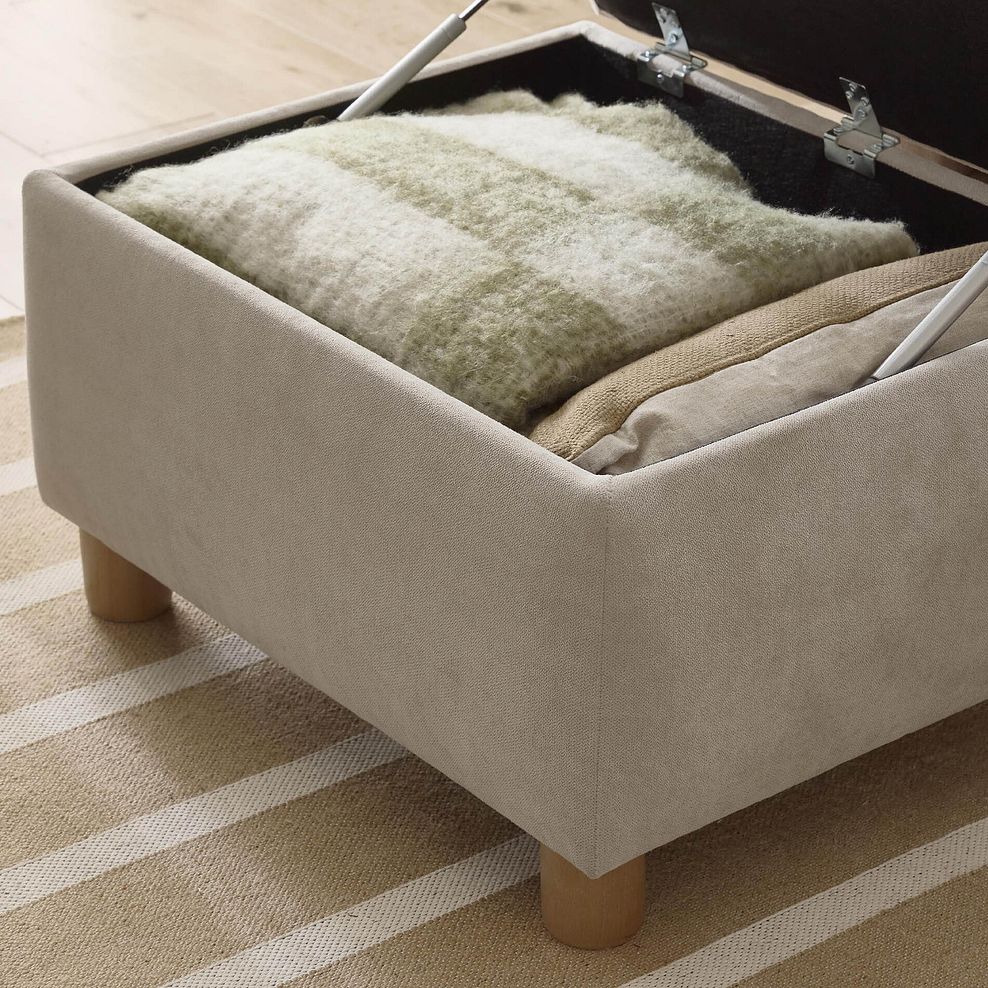 Emery Storage Footstool in  Freya Oatmeal Fabric 5
